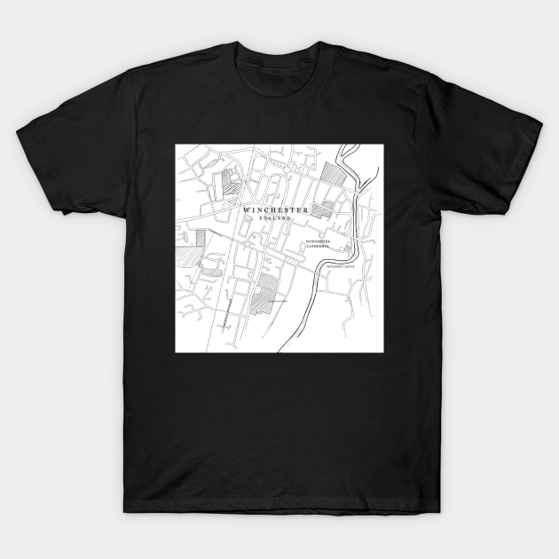 Winchester England Map Illustration T-Shirt by emmalouvideos